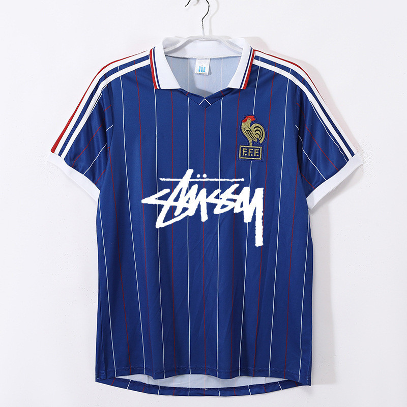 Stussy Retro Jersey Brazil France Portugal Japan Italy England Football Jersey สามารถจัดส่งข้ามพรมแด