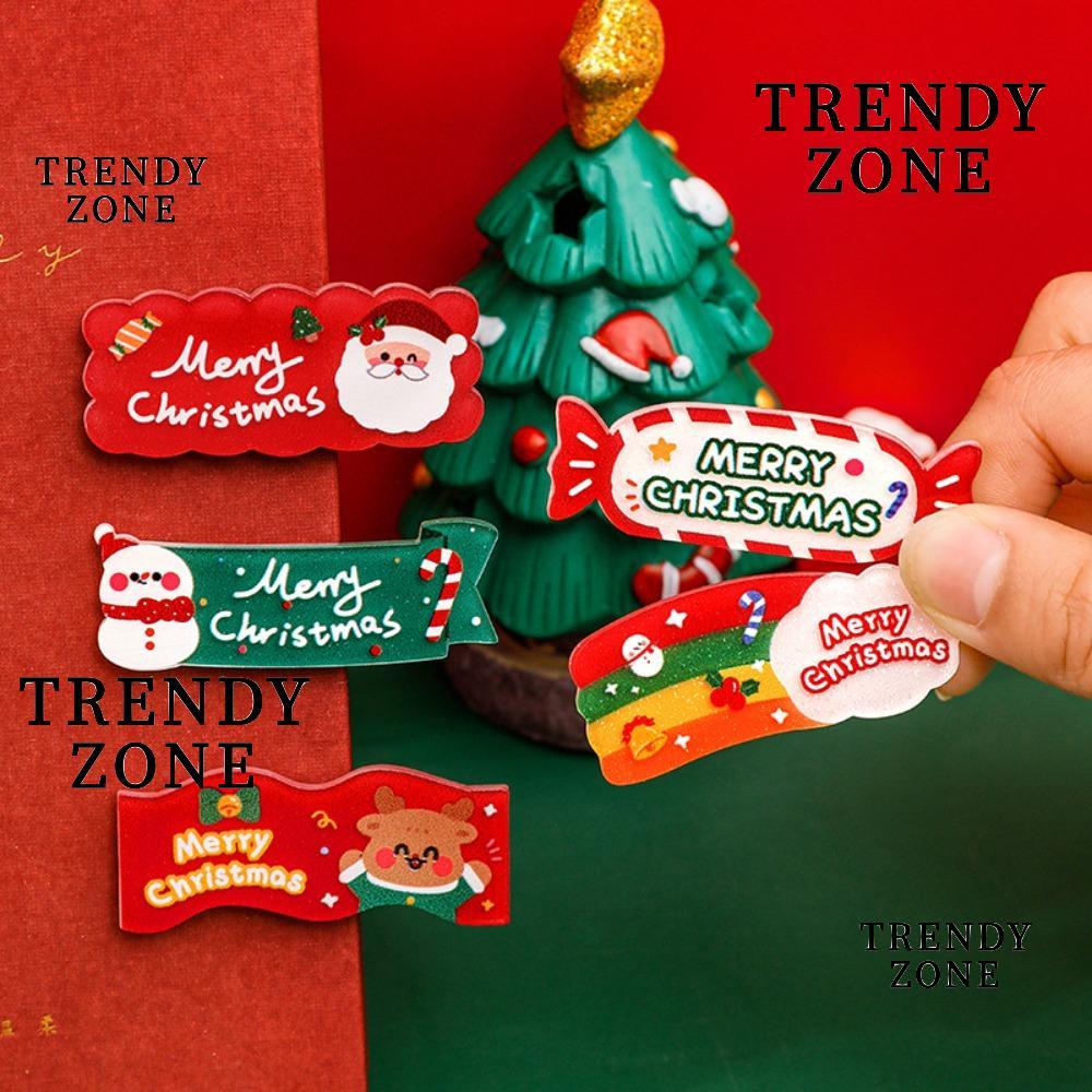 กิ๊บติดผมลายการ์ตูนคริสต์มาส YZONE ทำจากพลาสติกเรซิน พร้อมใช้เป็นของขวัญน่ารัก