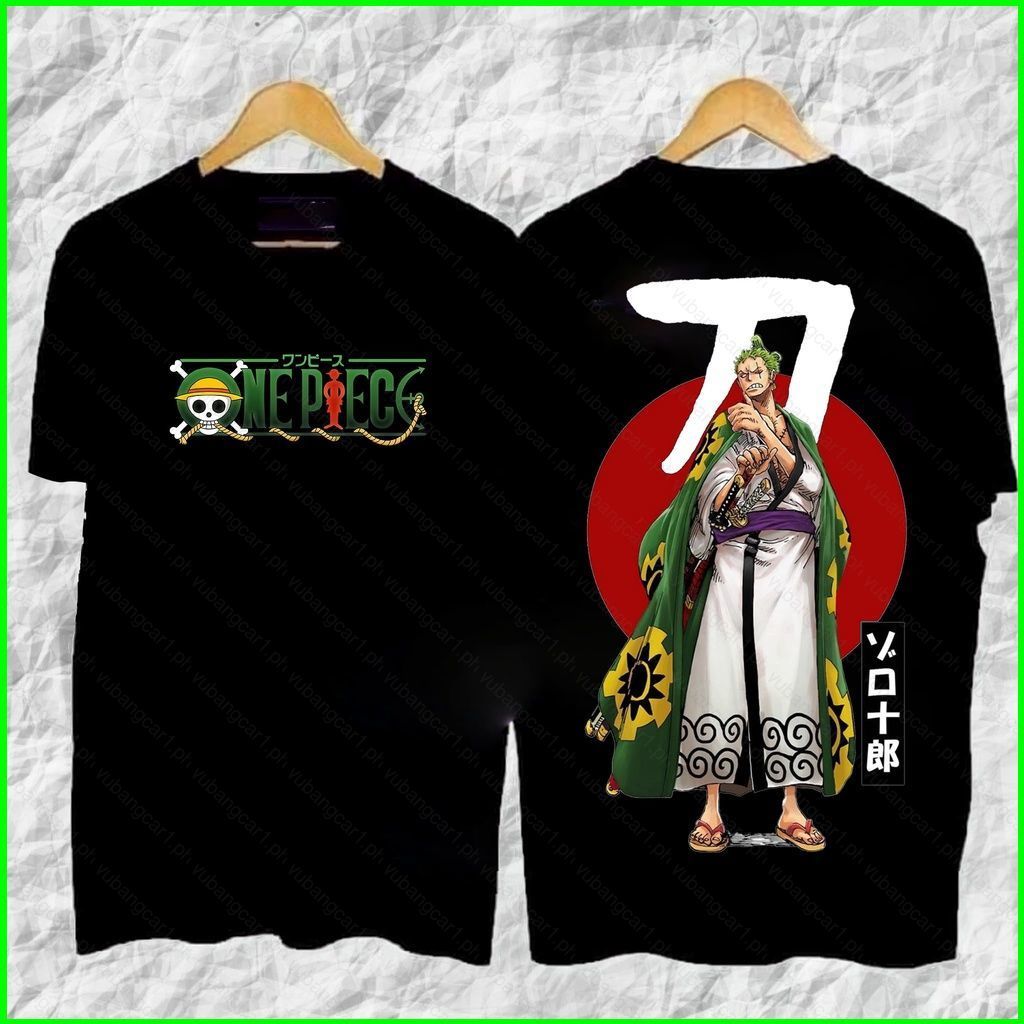 YB1 อะนิเมะ ONE PIECE Zoro T-shirt เสื้อแขนสั้นTEE สไตล์ลำลอง แฟชันสำหรับทุกเพศ พร้อมไซส์พลาส