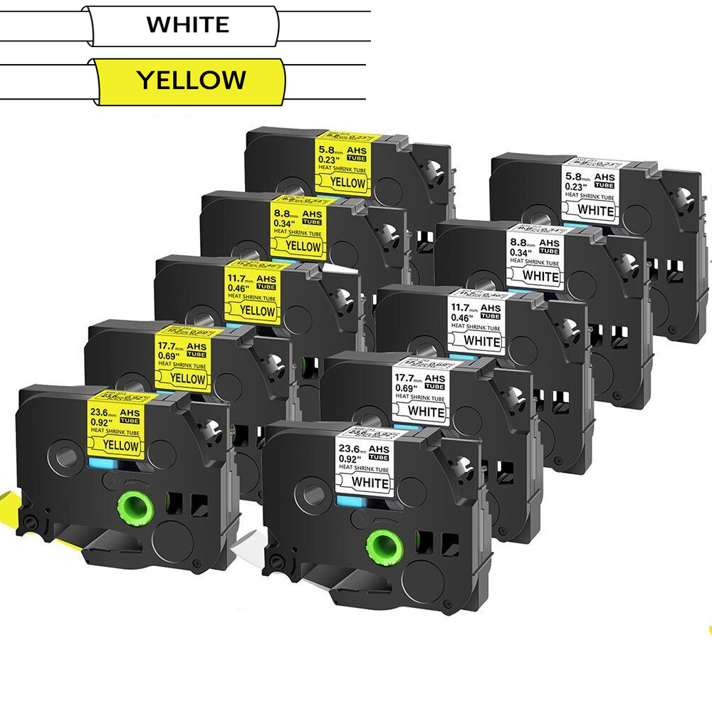 Cruxer Heat Shrink Tube Tape Compatible for Brother HSE-231 HSE-631 251 241 Tape 6/9/12/24mm for Bro