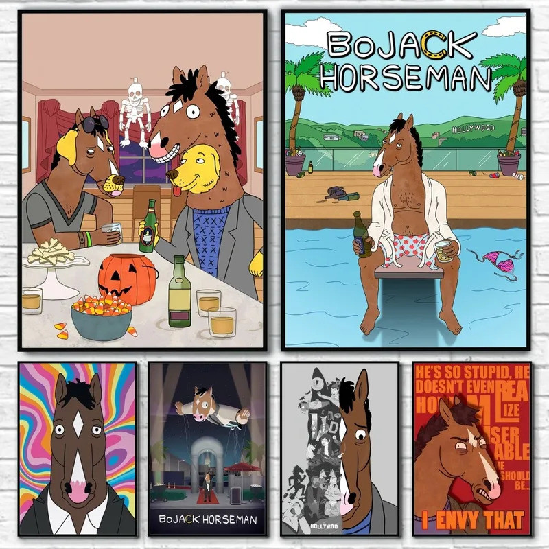 โปสเตอร์ BoJack Horseman ติดฝาผนัง พิมพ์กันน้ำ สำหรับตกแต่งห้องนอนและบ้าน