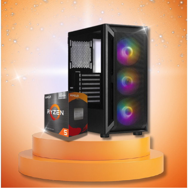 AMD Set 1 คอมประกอบ AMD Ryzen 5 5500GT/On-Board/A520M-HVS/16GB DDR4 3200MHz