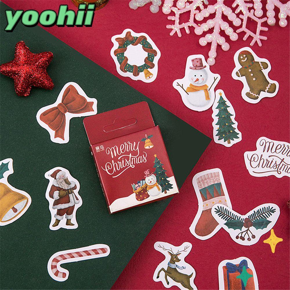 YOOHII Merry Christmas Stationery DIY Aesthetic Journal Diary Blessing สติกเกอร์ตกแต่งสําหรับ 45 ชิ้