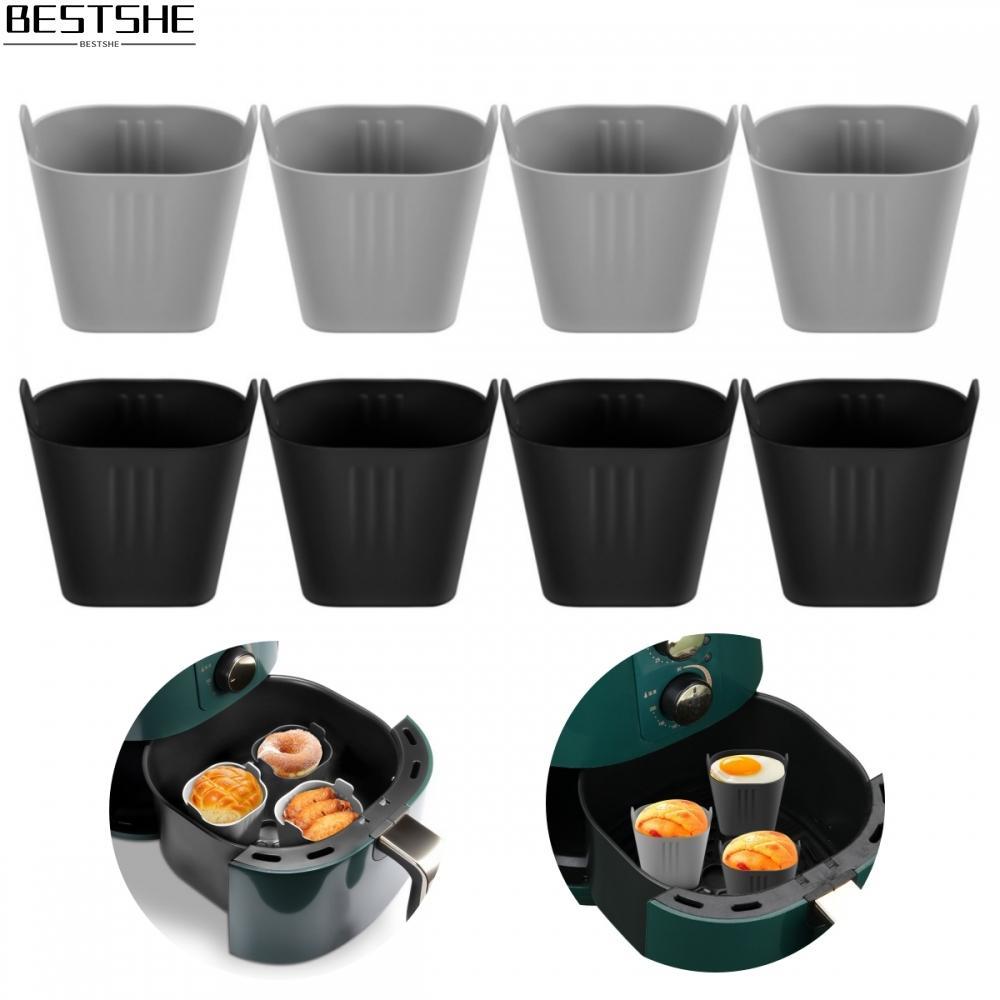 {bestshe}8 Pcs Silicone Muffin Baking Cups Cupcake Molds Poached Egg Cups for Air Fryer