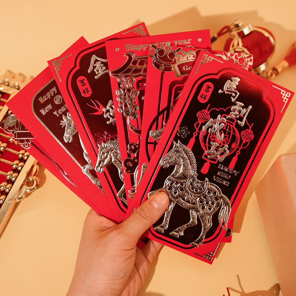 2026 ปีมะเมีย ชุดซองแดง อังเปาตรุษจีนเทศกาลสําหรับเหตุการณ์ธุรกิจซองกระดาษแบบดั้งเดิม - รูปที่ 3