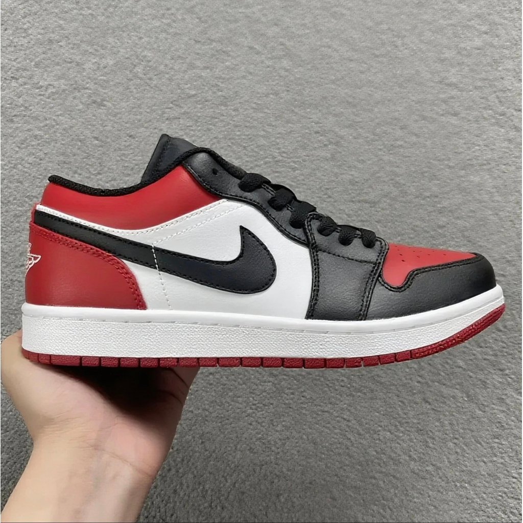 Nike/Nike Pure Original First Layer Leather ข้อเสนอพิเศษ 1 Low-Top Black Red Toes Brand New Flow Lin