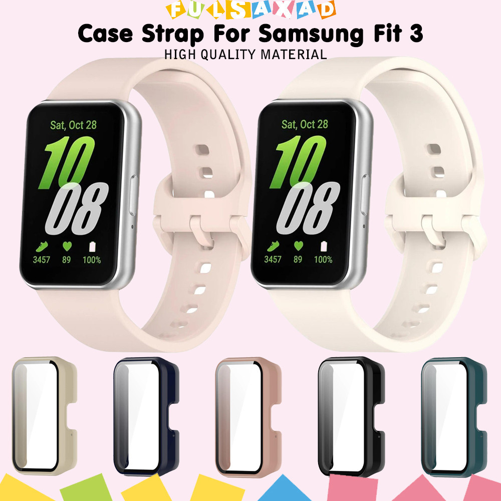 สายรัดซิลิโคนฝาครอบคอมพิวเตอร์สำหรับ for Samsung Galaxy Fit 3 สายรัดยางที่นุ่มและสะดวกสบายสายรัดป้องกันหน้าจอ