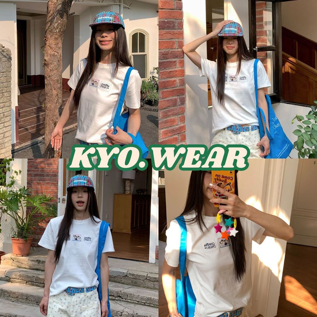 KYO 😺 เสื้อเกาหลี ผู้หญิง เสื้อยืด "CAT" พิมพ์ลาย ผ้าCOTTON โคตรนุ่ม สลิมฟิต เสื้อ rเสื้อทรงซ้อ