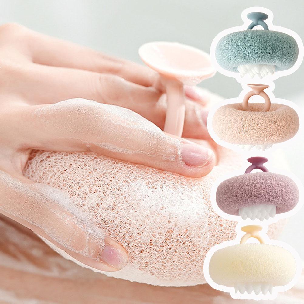 3d Bath Ball พร้อมถ้วยดูด Rich Foaming Scrubber อาบน้ํานวด Ball Exfoliating ฟองน้ํา Body P8g2