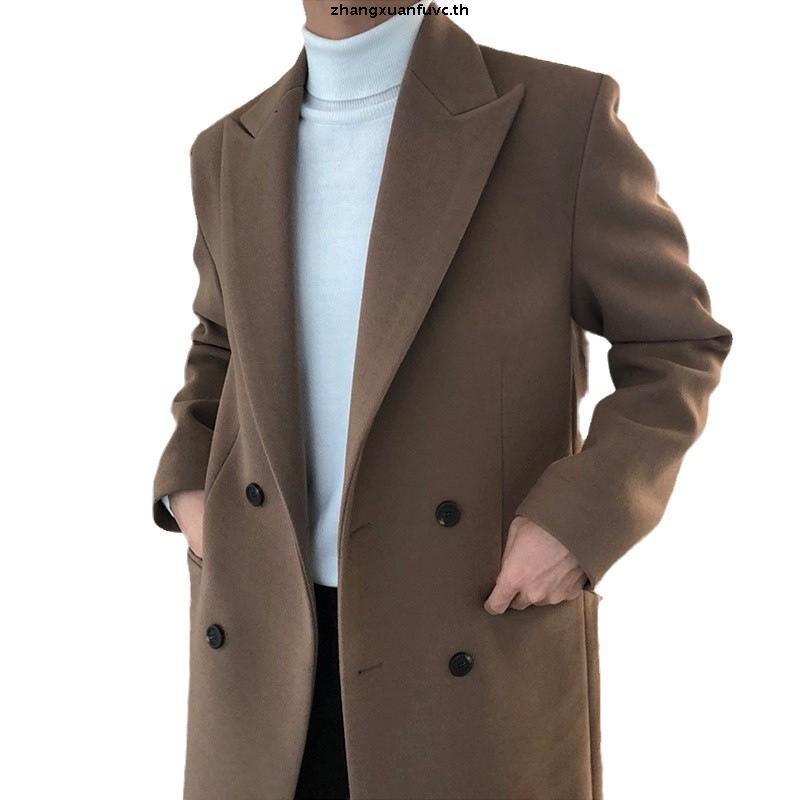 Ourplace27 แจ็คเก็ต Jas Blazer ยาว Robe ผู้ชายยาวเสื้อผู้ชายเกาหลีวัสดุ Contemporary กํามะหยี่สีน้ํา