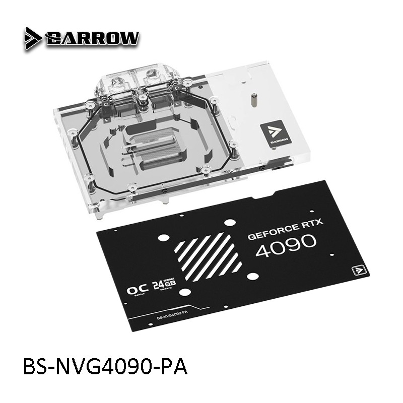 Barrow GPU Water Block สําหรับ NVIDIA RTX 4090,LRC2.0 Full Cover Cooler พร้อมแผ่นหลัง,BS-NVG4090-PA