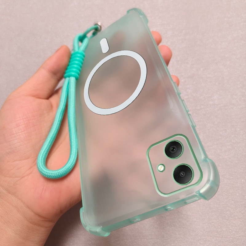 SAMSUNG เคสสําหรับSamsung A06 A17 A07 a04s 5g a05s a05 A06 a16 เคสโทรศัพท์Softcaseซิลิโคนกันกระแทกการออกแบบใหม่ความงามสี่มุมFrostedกึ่งโปร่งใสพร้อมเชือกเส้นเล็กBWDTGSB