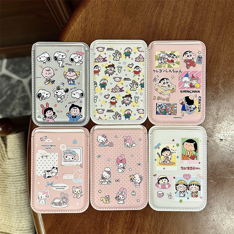 การ์ตูน แม็กเซฟ แพ็คการ์ดแม่เหล็กเหมาะสําหรับ ไอโฟน 12, 13, 14, 15, 16, 17 มือโปร สูงสุด