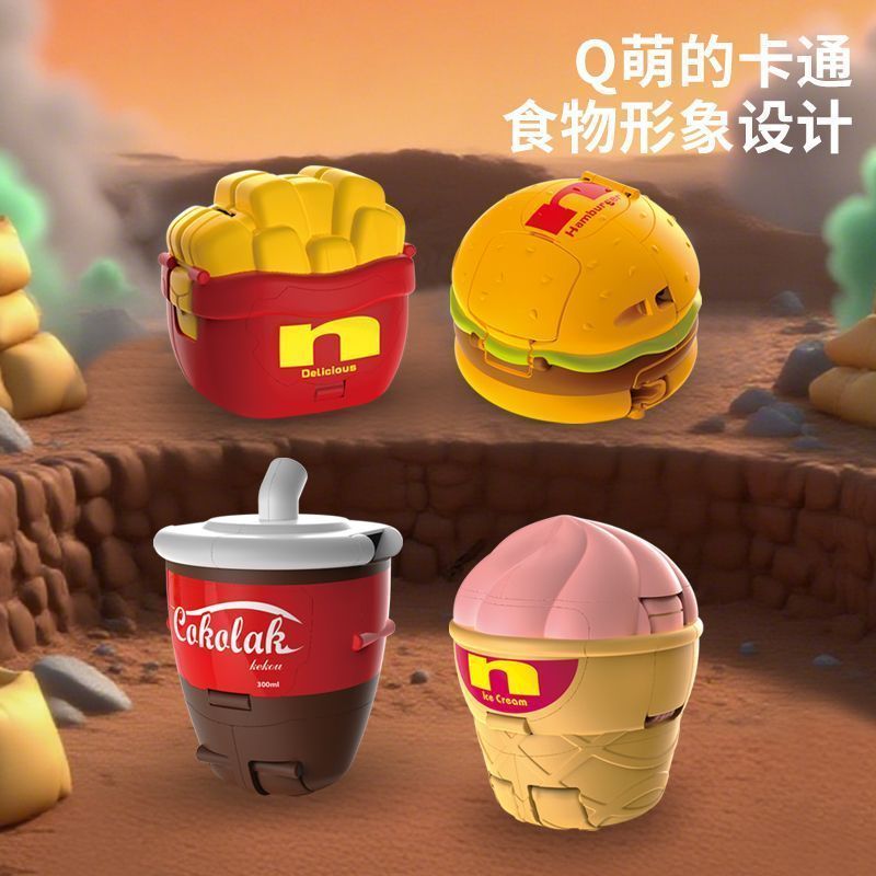 โมเดลหุ่นยนต์ King Kong, Burgers, French Fries, และ Ice Cream พร้อมบล็อกสร้างสรรค์ เพื่อเสริมทักษะพั