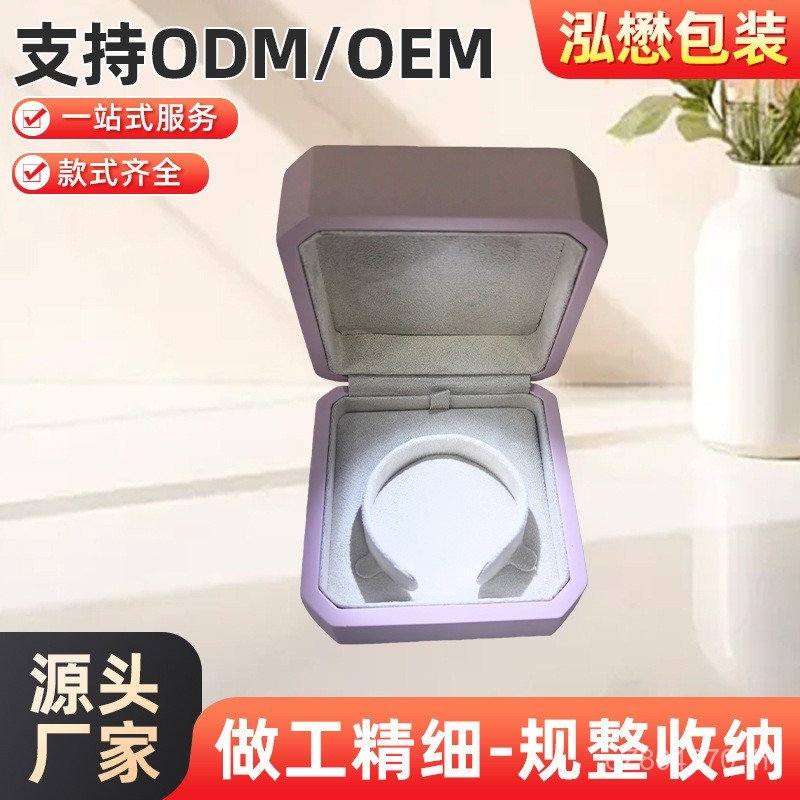 กล่อง LED สีเขียวสร้อยคอจี้ Matte Paint เครื่องประดับกล่องบรรจุภัณฑ์สร้อยข้อมือกล่อง High-End จี้ FT