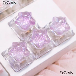 Star Keycap น่ารักโปร่งใส WSAD สําหรับคีย์บอร์ดเกมอุปกรณ์สํานักงาน ESC Key Caps ของขวัญ
