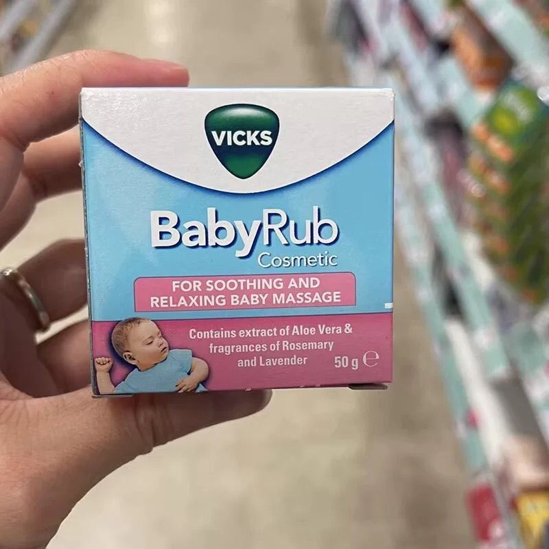 British Vicks Baby Rub เด็กทารก Soothing Coughing Nasal 50g ครีมมิ้นต์คลอดบุตร 7-2p