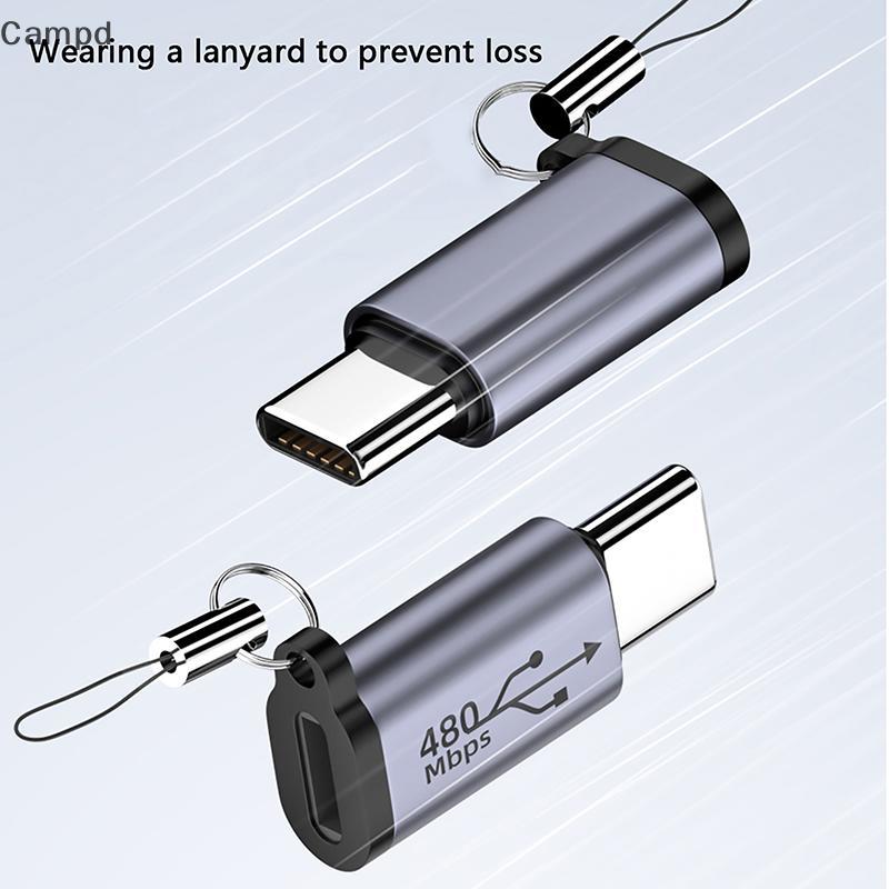 Campd 1 PC USB-C ถึง Micro USB Mini USB อะแดปเตอร์ Type-C หญิง Micro USB ชายแปลงสําหรับโทรศัพท์แท็บเล็ตกล้องชาร์จ Adaptor (TH)
