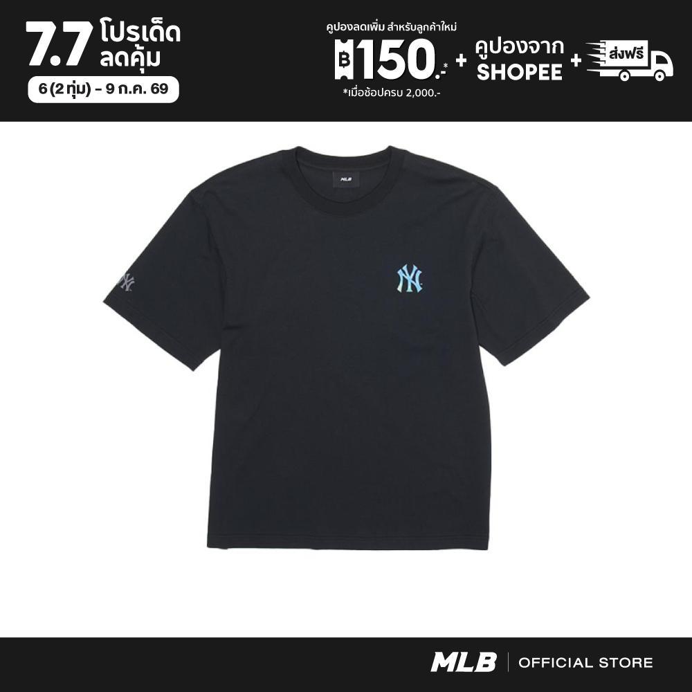 MLB เสื้อยืด ยูนิเซ็กซ์ Basic Colorful Ink Logo Over Fit T-Shirts รุ่น 3ATSB1363 50BKS สีดำ