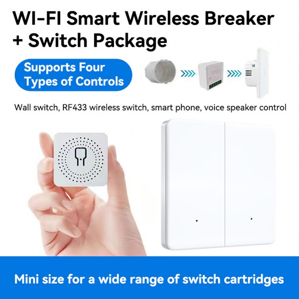 WiFi RF433 สวิตช์อัจฉริยะ WiFi การเชื่อมต่อโดยตรงควบคุมเสียงเข้ากันได้