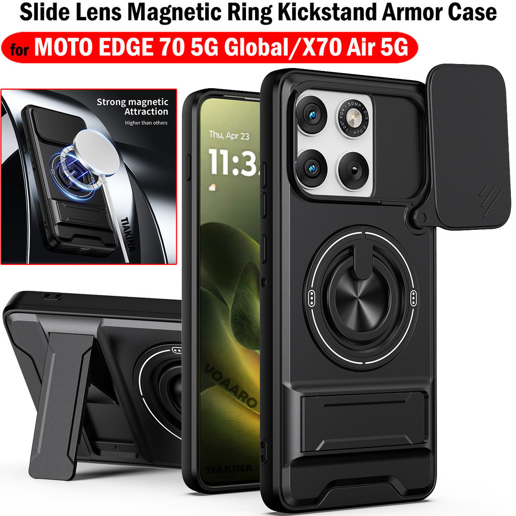 หมุนสไลด์เลนส์ Funda สําหรับ Motorola Moto edge 70 5G Global Case แหวนแม่เหล็กสําหรับ Motorola X70 A