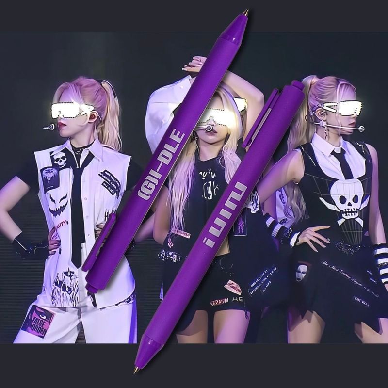 GIDLE Co-Branded ปากกาเด็กผู้หญิงปากกาเจลเด็ก GIDLE เครื่องเขียน kpop ปากกาสไตล์มูลค่าสูง GIDLE อุปก
