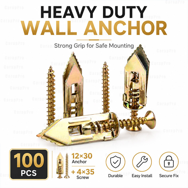 โลหะขยาย Anchor Bolts ผีเสื้อ Anchor Bolts เจาะ 100 PCS สกรูขยายค้อนโลหะ Drywall Anchors