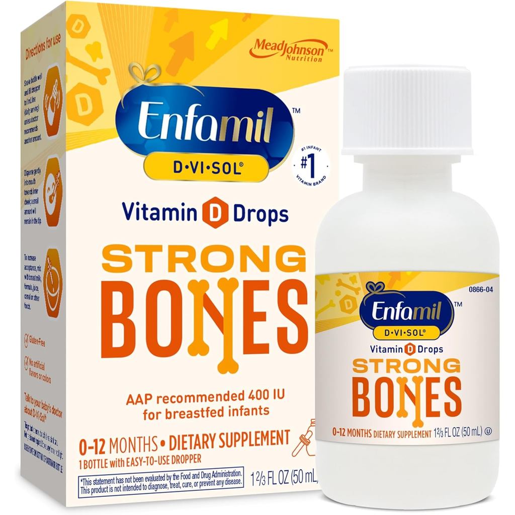 Enfamil Baby Vitamin D-Vi-Sol Liquid Supplement Drops for Infants, Supporting Strong Teeth & Bones i