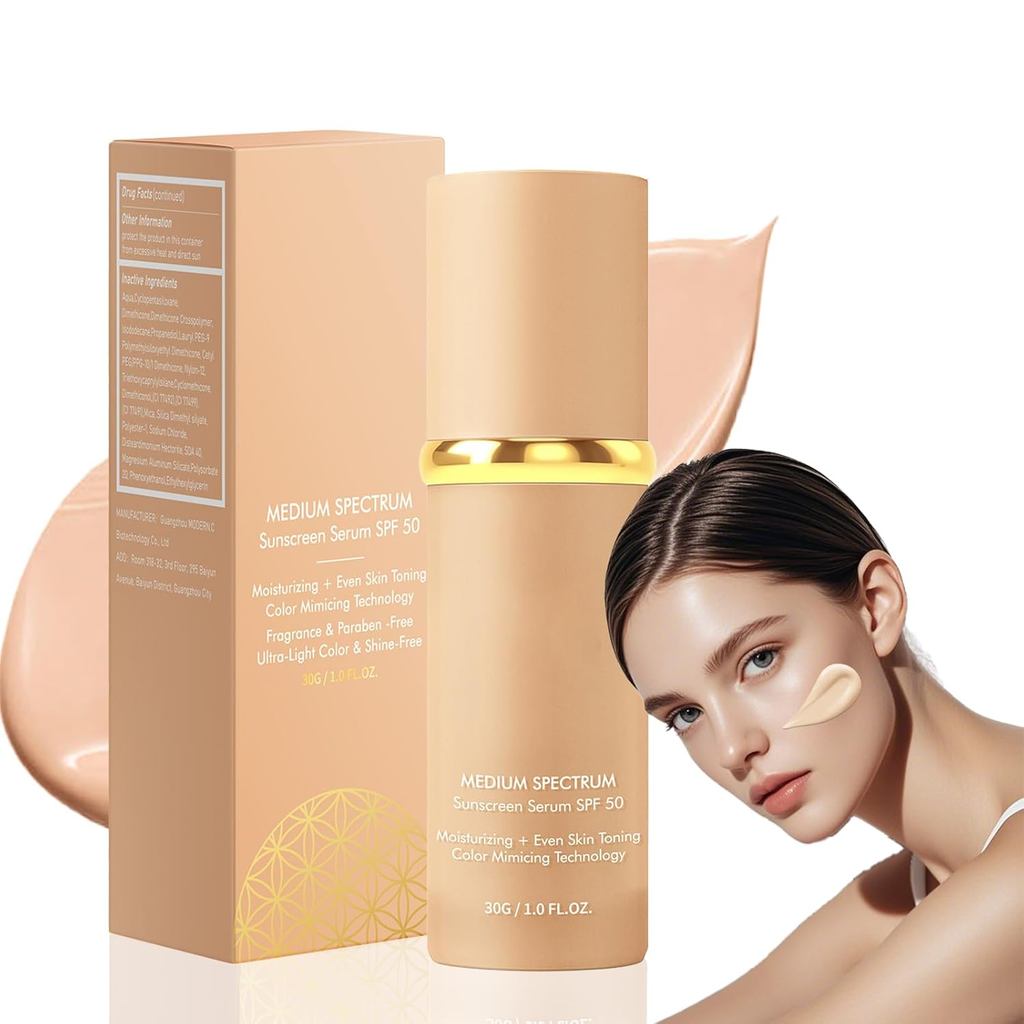 ใหม่ Foundation4in1-MediumSpectrumwithSPF50+,สีCrustingFoundation, HydratingChangFoundationMakeup,คอ