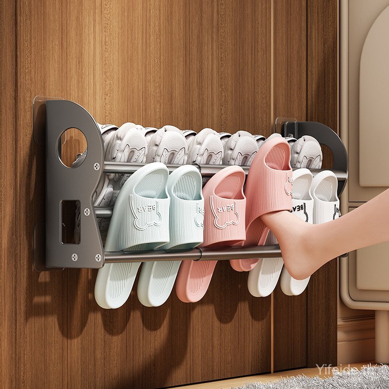 YFD SXH No-Adhesive Wall-Mounted Shoe Rack for Bathroom, Wall-Shelf for Shoe Drainage, Bathroom Toil
