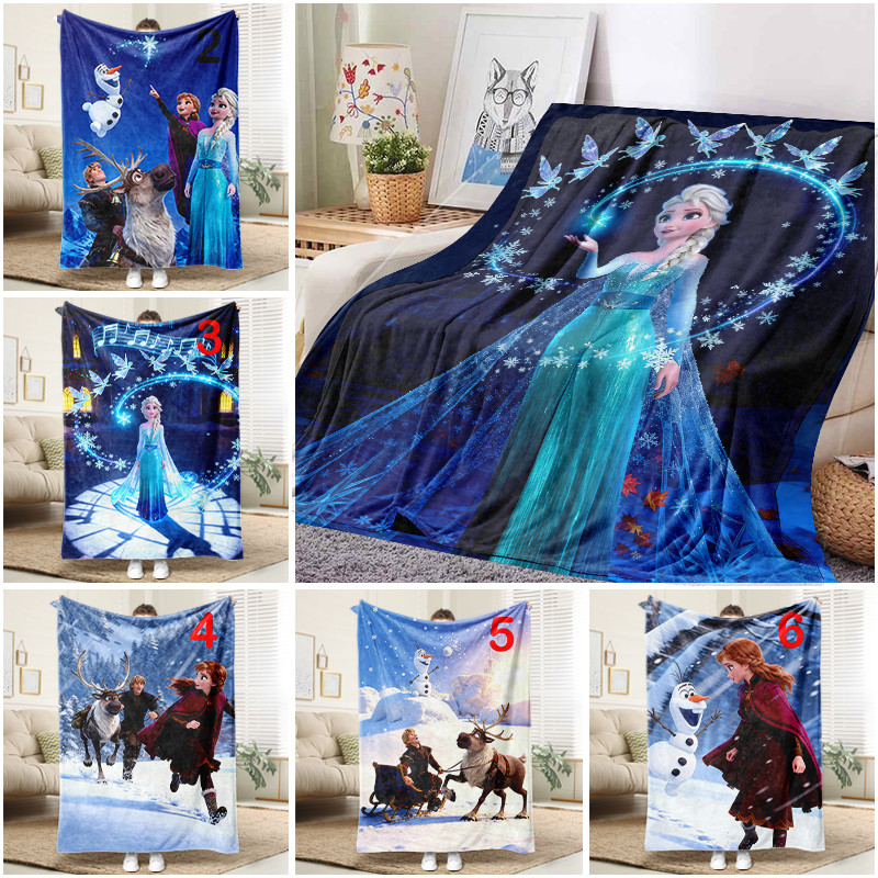 Frozen Elsa Magic ผ้าห่ม Soft Flannel โยนโซฟาอุ่นผ้าคลุมเตียงสําหรับของขวัญเด็ก