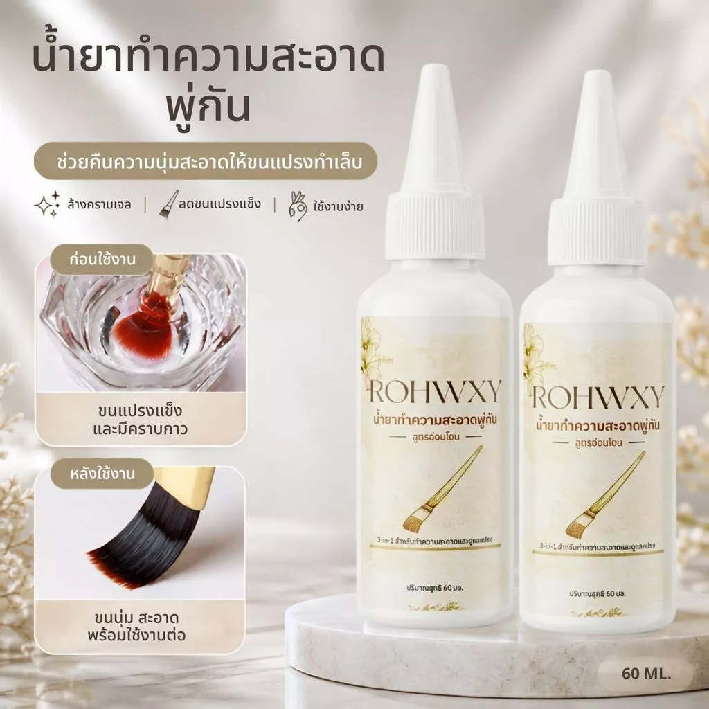 Nail Brush Cleaning น้ำยาทำความสะอาดพู่กันเพ้นท์เล็บ 60ml ถนอมขนแปรง