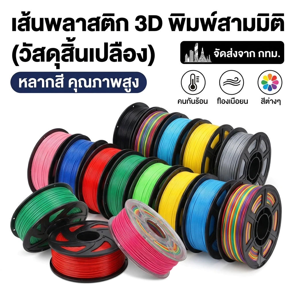 เส้นพลาสติกใสผสมผงกลิตเตอร์ PETG (Flashpoint) Filament ขนาด 1.75 มิล น้ำหนัก 1000 กรัม