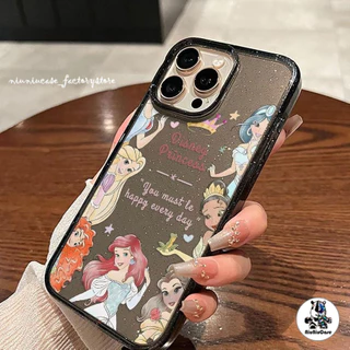 เคส For iPhone 16 เคสไอโฟน11 ใสแวววาวด้วย TPU นุ่มๆ สีสันสดใส พร้อมดอกไม้เจ้าหญิงแสนสวย For iPhone12 15 14 13 Pro max