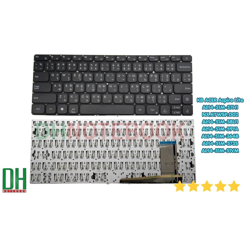 อะไหล่ keyboard  Aspire Lite AL14-51M-57H1 NX.KTWSP.002 AL14-51M-58U1 AL14-51M-59YA AL14-51M-364B