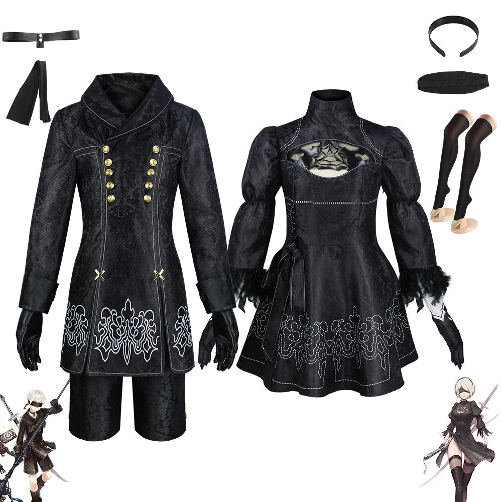 Niel Mechanical Era cos เสื้อผ้า 2B น้องสาวชุด 9S เครื่องแต่งกายคอสเพลย์อะนิเมะเวทีเสื้อผ้า 2B น้องส
