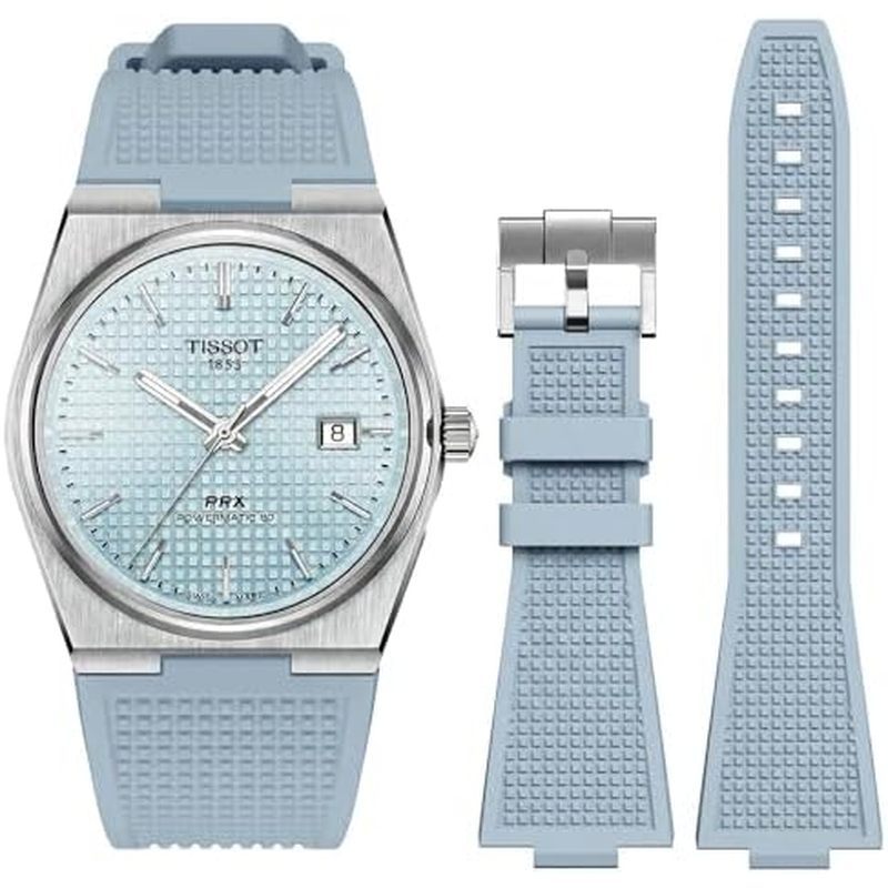 สําหรับ Tissot PRX นาฬิกา,Quickle Release Soft FKM สําหรับ PRX Powermatic 80,12 มม.ผู้ชายผู้หญิงเปลี