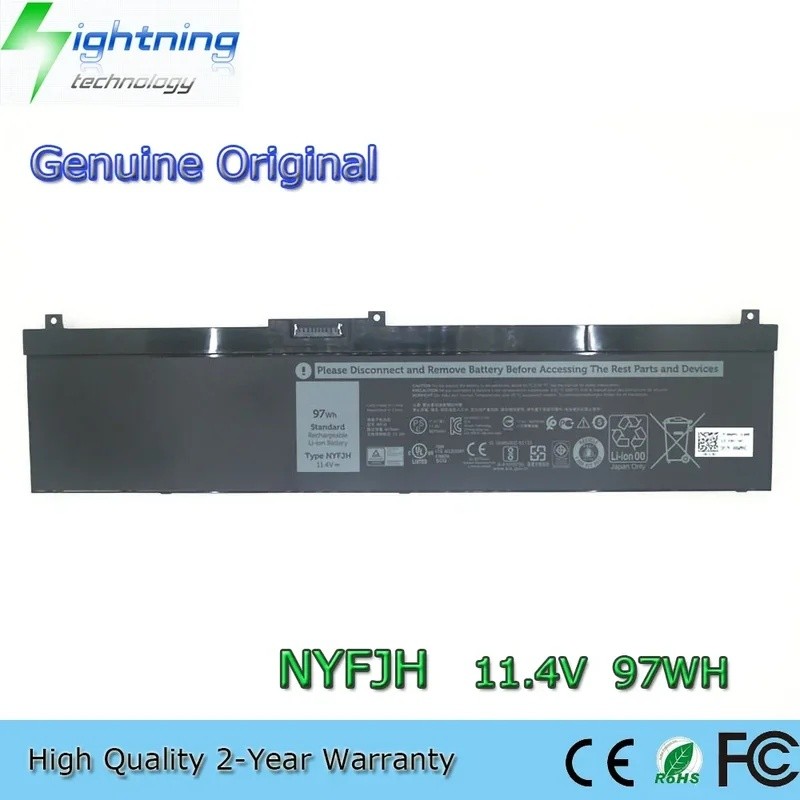 ยี่ห้อใหม่ NYFJH 11.4V 97Wh แบตเตอรี่แล็ปท็อปสําหรับ Dell Precision 7530 7730 7540 7740 P34E P74F 0W