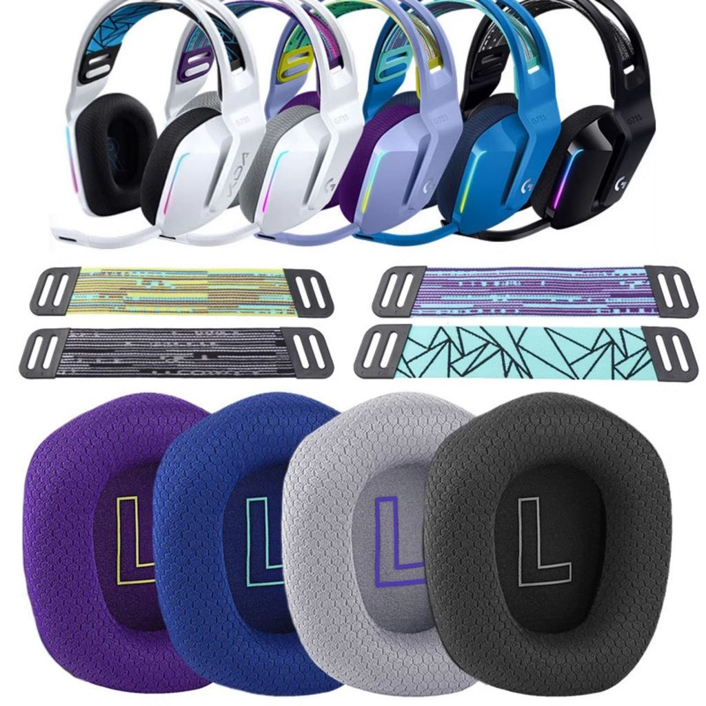 NIKO เหมาะสําหรับ Logitech G733 Earmuffs Earmuffs ชุดหูฟัง G335 g733 หูฟังตาข่ายหูฟังป้องกันกรณีฟองน