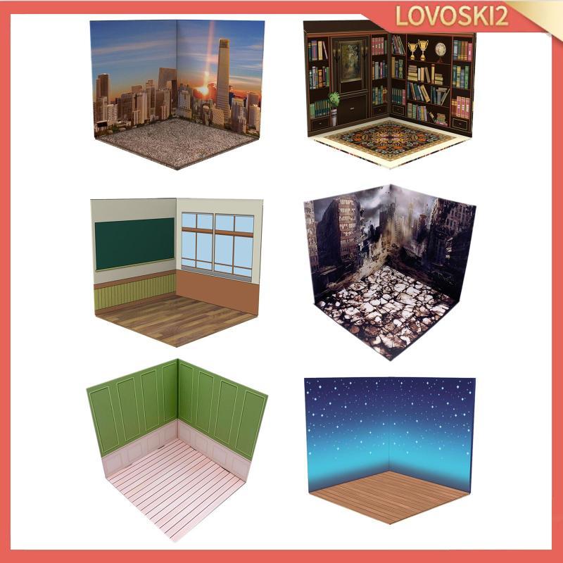 [Lovoski2] พื้นหลังกรณี Mini Scale รถที่จอดรถอาคาร Diorama เค้าโครง 1/12 ของเล่นจําลองสเตอริโอดัดแปลงโรงรถแสดงตารางคอลเลกชันรุ่น Suita