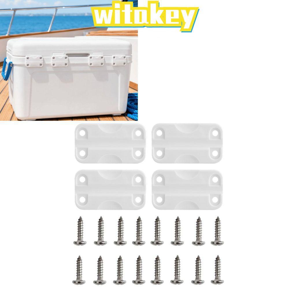 WITAKEY 4 ชิ้น/เซ็ต Cooler บานพับเปลี่ยน, ความเข้มสูง PP Cooler บานพับ,สี่เหลี่ยมผืนผ้าพร้อมสกรู Hea