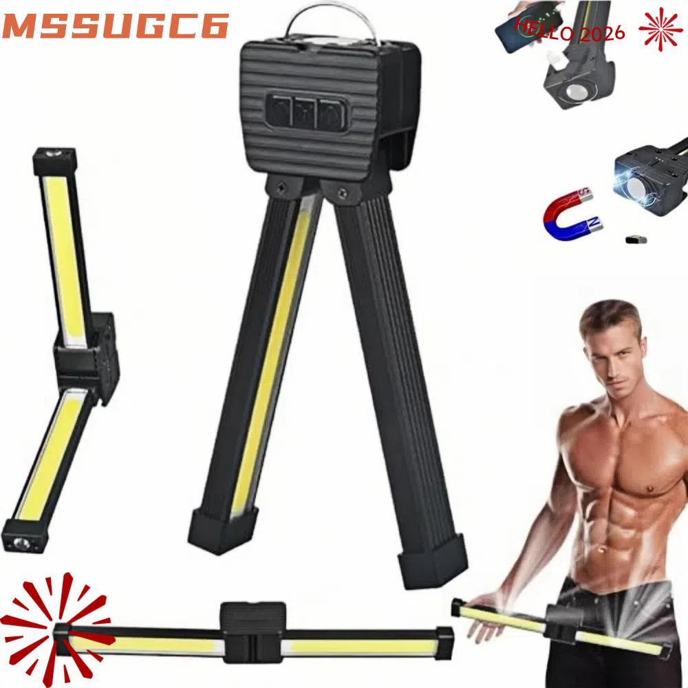 MSSUGC6 ไฟฉาย, 7th Gear Dimming LED Gym Lamp, 180 องศาพับพร้อมตะขอแขวนแม่เหล็กดูดรุ่นโคมไฟยา