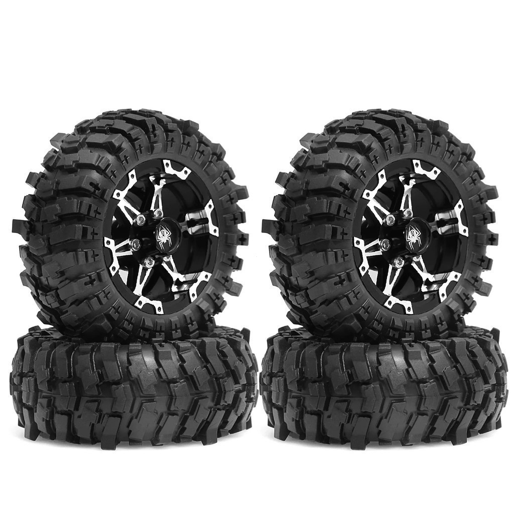 4 ชิ้น 88 มิลลิเมตรโลหะ 1.9 "Beadlock ล้อขอบ 12 มิลลิเมตร Hex ยางชุดสําหรับ 1/10 Traxxas TRX4 RC4WD 