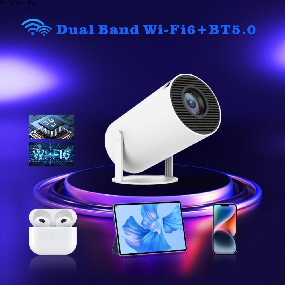 BACKSTAGEEET4FZS Smart Projector, WiFi Bluetooth 5.0 Portable Projector, สําหรับ Android Auto Correc