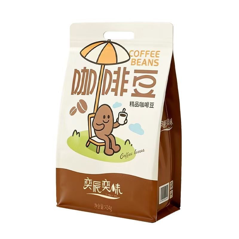 Yichen Yiweilian 454g การ์ตูนรุ่น Bagged พรีเมี่ยมอิตาเลี่ยน Espresso Beans Mellow Medium Dark Roast