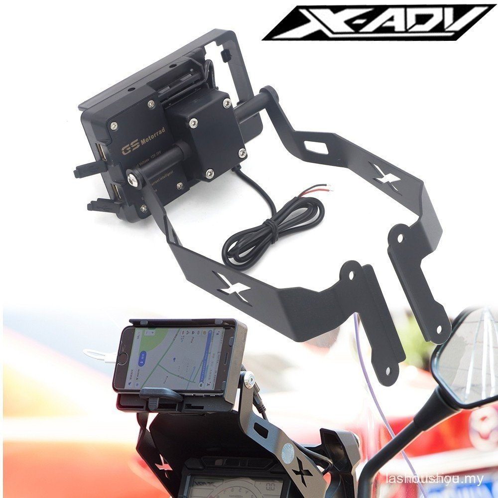 สําหรับ Honda X-ADV 750 XADV 750 2017-2019 ผู้ถือขาตั้งโทรศัพท์มือถือ GPS วงเล็บที่วางโทรศัพท์ USB R