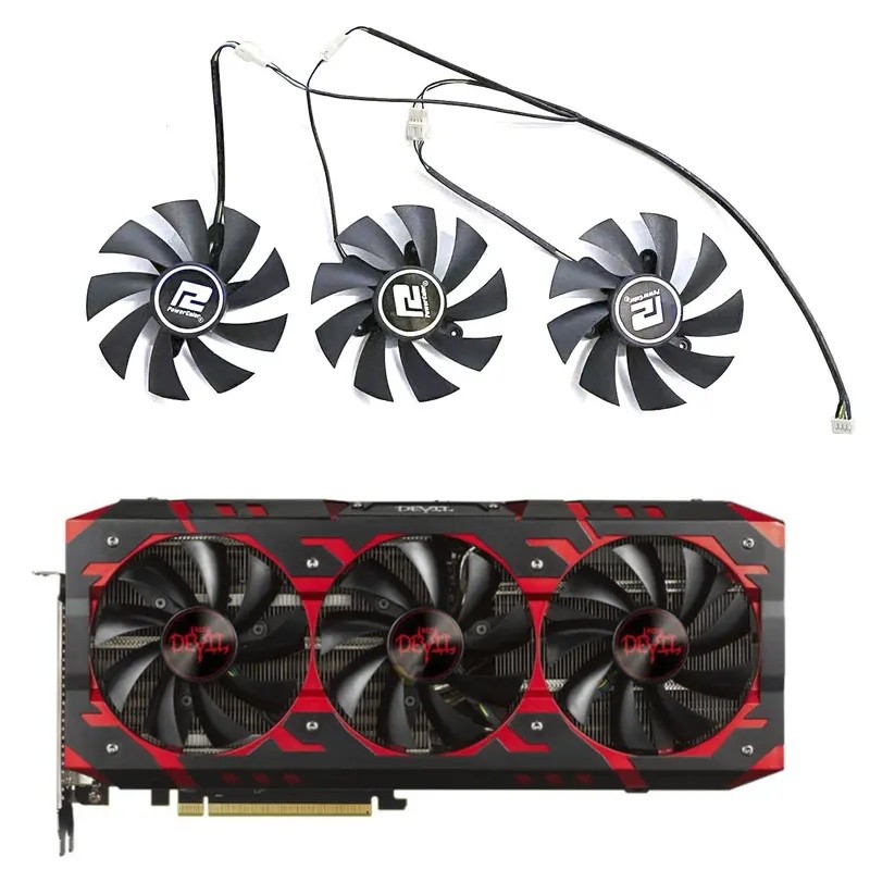 3FAN 4PIN 87 มม.เหมาะสําหรับ DATALAND Radeon RX Vega 56 Vega 64 8GB Red Magic OC พัดลมกราฟิกการ์ด