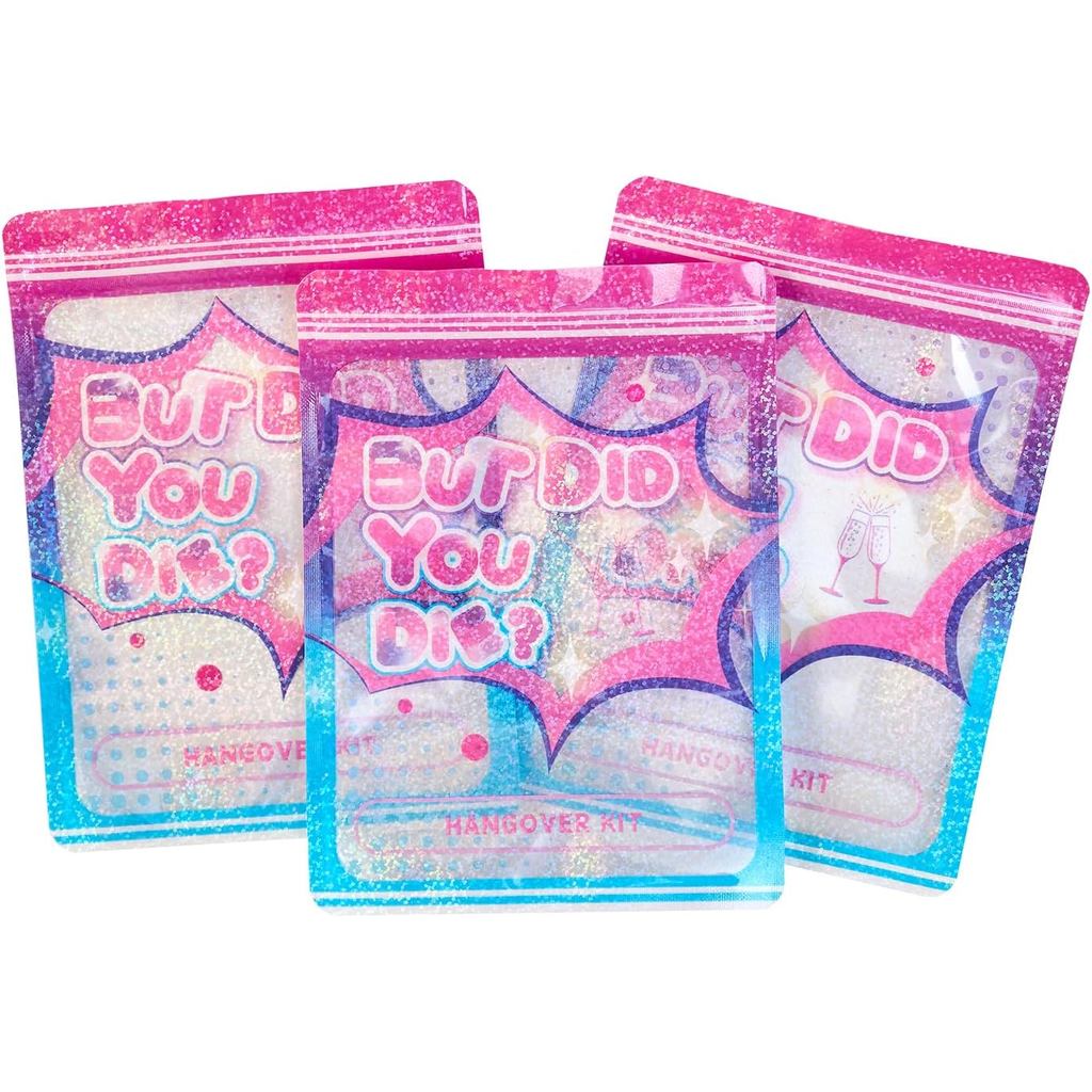 20-Pack BUT DID You DIE Holographic Hangover Kit กระเป๋า | งานแต่งงานอยู่รอดและการกู้คืนโปรดปรานสําห