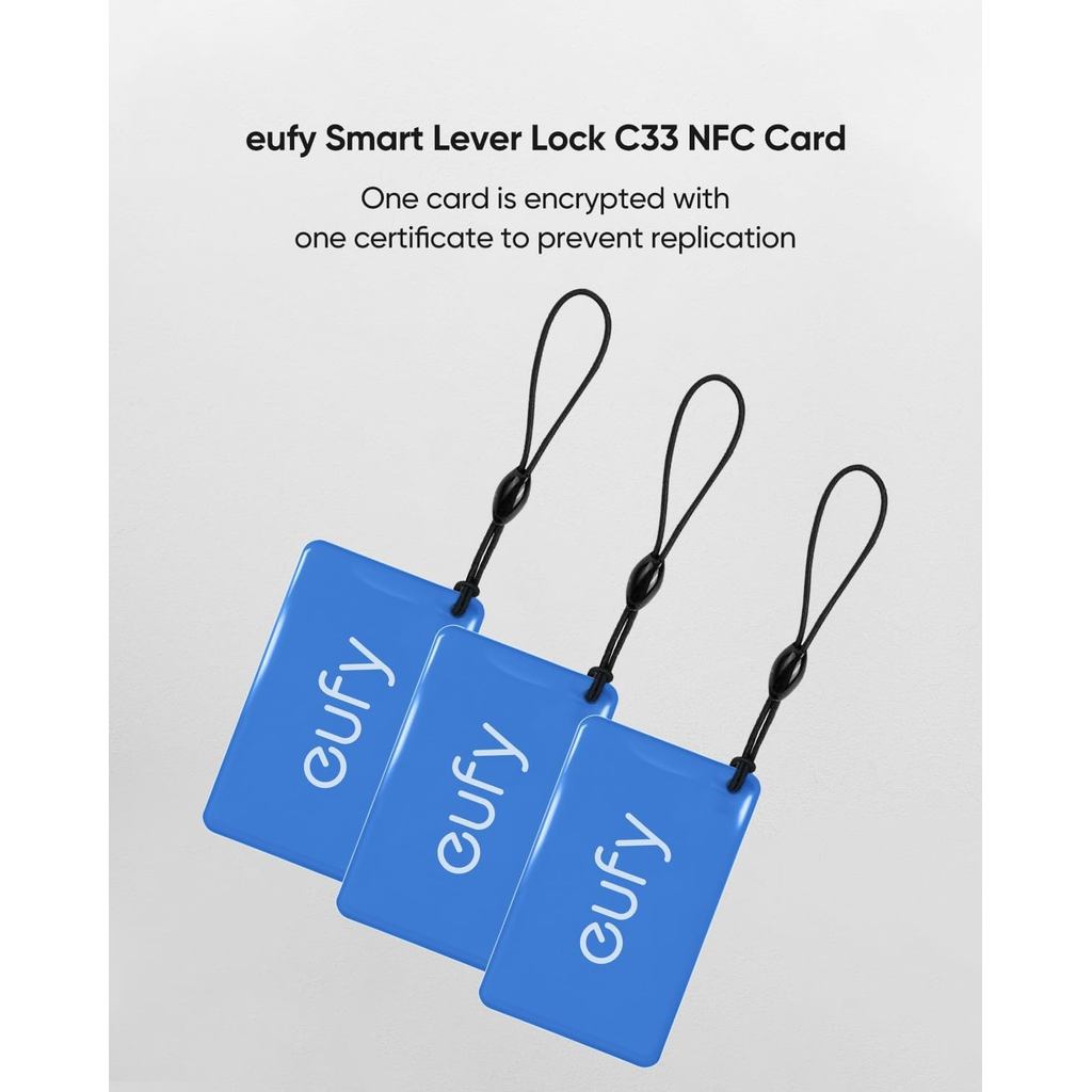 Eufy Security การ์ด NFC สําหรับสมาร์ทล็อค C33, การ์ดเชื่อมต่อสําหรับ Keyless Entry ประตูล็อค C33, NF