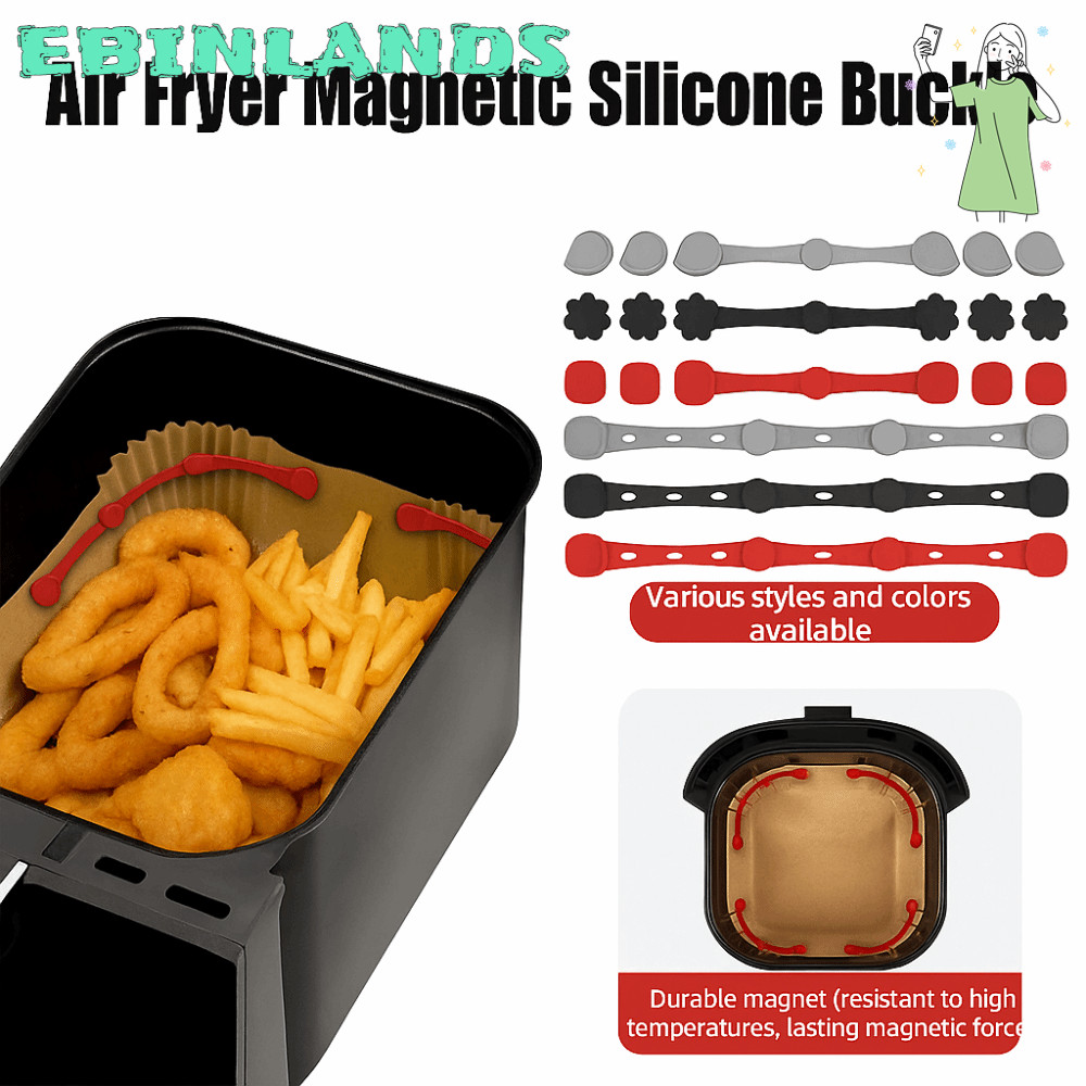 EBINLANDSFA Air Fryer Magnetic Silicone Buckle,ที่ถอดออกได้Reusable Air Fryer MagnetsสําหรับParchmen